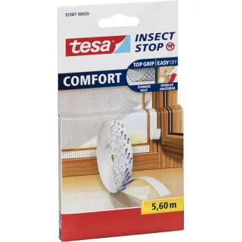Kibioji juosta tesa Insect Stop Comfort tinkleliams nuo vabzdžių 5,6 m x 9 mm, balta
