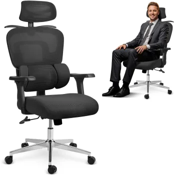 Ergonominė biuro kėdė su tinkleliu Sofotel Talin, juoda
