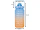 Motivational Water Bottle with Straw 2000 ml, Blue/Orange