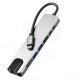 Tech-Protect HB09 „8-in-1“ USB-C šakotuvas (HDMI 4K, PD 100W, RJ45), pilkas