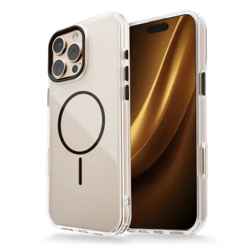 TFO Clear Thin Mag dėklas telefonui iPhone 17 Air 6,6", juodas
