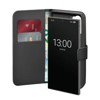 Puro Booklet atverčiamas dėklas Samsung Galaxy S25 Ultra telefonui, juodas