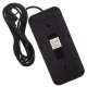 Maclean MCE391 B Power Strip, 6 Sockets, 4x USB-A, 1x USB-C, 2500W, 3m, Black