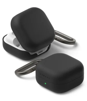 Ringke Silicone Case ausinių dėklas Samsung Galaxy Buds 4 / 4 Pro, juodas