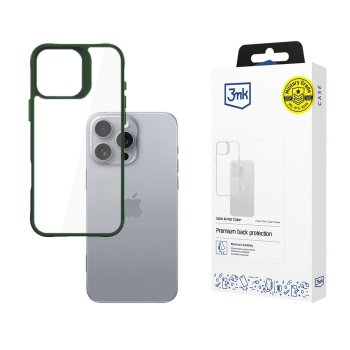 Dėklas 3mk Satin Armor Case+ skirtas iPhone 16 Pro Max, skaidrus / žalias