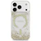 Guess Resin Bottom Glitter MagSafe dėklas telefonui iPhone 17 Pro, auksinis