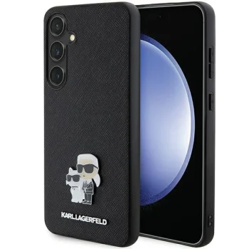 Karl Lagerfeld dėklas Samsung Galaxy S24 Plus telefonui, Saffiano KC Pin, juodas