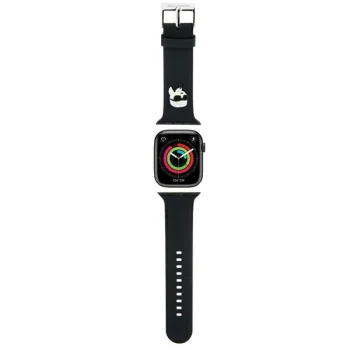 Karl Lagerfeld 3D Rubber Karl Head dirželis Apple Watch 38/40/41mm, juodas