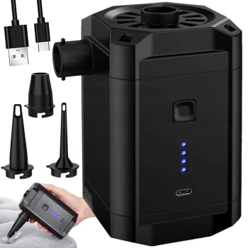 Akumuliatorinis elektrinis siurblys čiužiniams ir baseinams su 3 antgaliais, USB-C