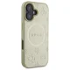 Guess Saffiano Peony Classic Logo MagSafe dėklas, skirtas iPhone 16, auksinis