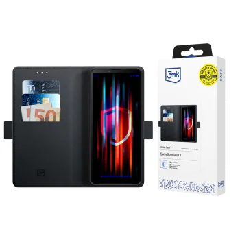 3mk Wallet Case atverčiamasis dėklas Sony Xperia 10 V, juodas