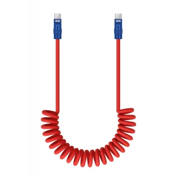 Newell USB-C į USB-C laidas 100 W, 1.5 m, spiralinis, silikoninis, raudonas ir tamsiai mėlynas