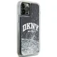 DKNY Liquid Glitter Big Logo dėklas iPhone 12 / 12 Pro telefonui, juodas