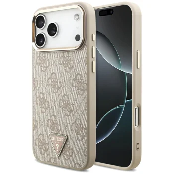 Guess 4G Triangle Logo MagSafe dėklas iPhone 17 / 18 Pro Max, Rose Gold