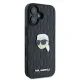 Karl Lagerfeld dėklas iPhone 16 telefonui Monogram Karl Head Pin, juodas