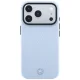 Mercedes Leather Semi Wrap Wood Effect MagSafe dėklas iPhone 17/18 Pro Max, mėlynas