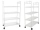 Mobile Storage Cart on Wheels, 4 Tiers with Hooks, 86x56x26.5 cm