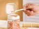 Glass Spice Jar with Handle and Spoon 300ml, White