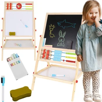 Kruzzel Double-Sided Wooden Board for Kids 6in1