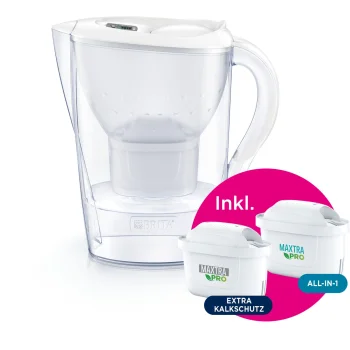 Vandens filtravimo ąsotis Brita Marella, 2.4 l, baltas, su 2 kasetėmis