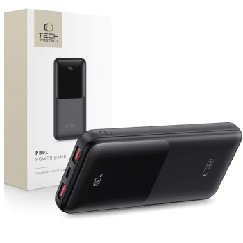 Tech-Protect PB01 isorine baterija 10000mAh 22.5W, juoda