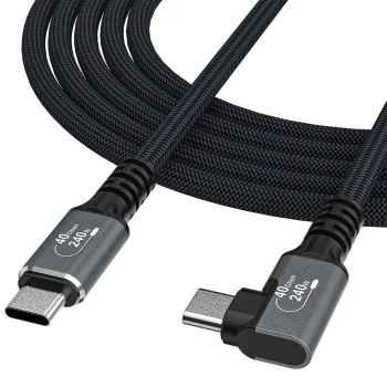 Kampinis USB-C laidas USB4 Wozinsky WPS2-UY41S 240W 40 Gb/s, 2 m, juodas
