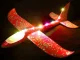 Putplasčio lėktuvas su LED apšvietimu 47 cm, Raudonas