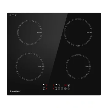Įmontuojama indukcinė kaitlentė AMZCHEF CE-T-74IB4xyzf-CS, 4 zonos, 7400W, juoda