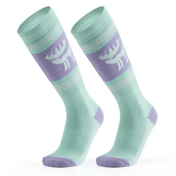 Qunature 037202 Ski Socks, Size 43-48 (L/XL), Purple-Green