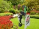 Garden Hose on Stand with 7-Pattern Spray Gun and Quick Connectors, 10m