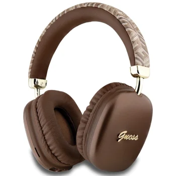 Guess GCube Metallic Script Logo Bluetooth On-Ear Headphones - Brown