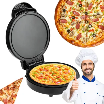Electric Pizza Maker, 1000 W, Non-Stick Coating, Black