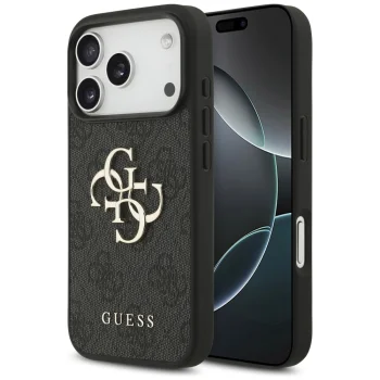 Guess 4G Big Logo dėklas iPhone 17 Pro - juodas