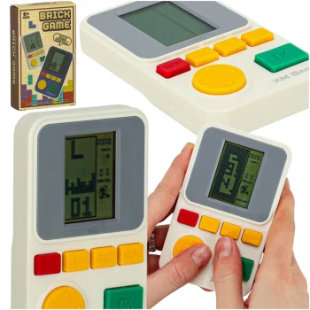 Nešiojama elektroninė retro žaidimų konsolė, balta