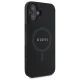 Guess dėklas iPhone 16 telefonui Saffiano Classic Logo MagSafe, juodas