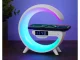 RGB LED stalinė lempa su belaidžiu įkrovikliu, Bluetooth garsiakalbiu ir žadintuvu