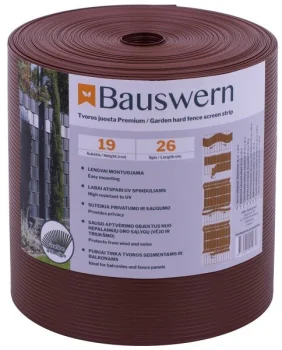 Tvoros juosta Bauswern Premium 26 m x 19 cm, 700 g/m², RAL8011, ruda