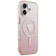 Guess IML Gradient Triangle Logo MagSafe dėklas iPhone 17, rožinis