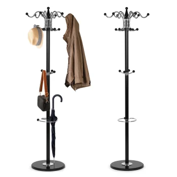 ModernHome pastatoma metalinė drabužių pakaba su 16 kabliukų, 172 cm