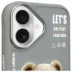 Nimmy Cool&Cute 2.0 Bear dėklas, skirtas iPhone 16, pilkas