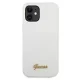 Guess iPhone 12 mini dėklas Silicone Vintage Gold Logo, balta