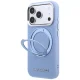 Karl Lagerfeld dėklas iPhone 18 Pro Max / 17 Pro Max MagSafe Ring Stand 360, šviesiai mėlynas