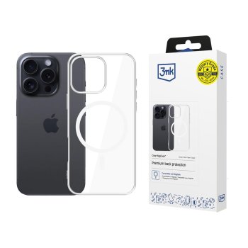 3Mk Protection MagCase Case for Apple iPhone 16 Pro Transparent