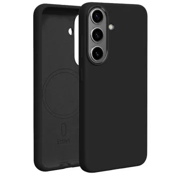 Dėklas Etteri Silicone Mag skirtas Samsung Galaxy S26, juodas