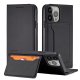 Magnet Card Case atverčiamasis dėklas iPhone 13 Pro Max telefonui, juodas