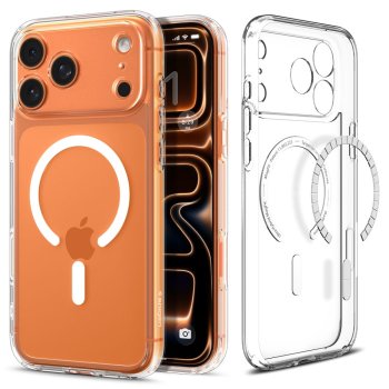 Spigen Ultra Hybrid Mag dėklas, skirtas iPhone 17 Pro Max, skaidrus / baltas