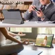 Samsung Galaxy Tab S9 Ultra odinis dėklas Tri-fold, pilkas