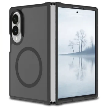 Dėklas Tech-Protect Magmat MagSafe telefonui Samsung Galaxy Z Fold 8, matinis juodas