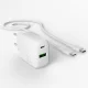 Puro PROLITE 30W sieninis įkroviklis ir USB-C laidas 1,2 m, baltas