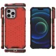 Dėklas iPhone 13 Pro Max Honeycomb Case su TPU rėmeliu, raudonas